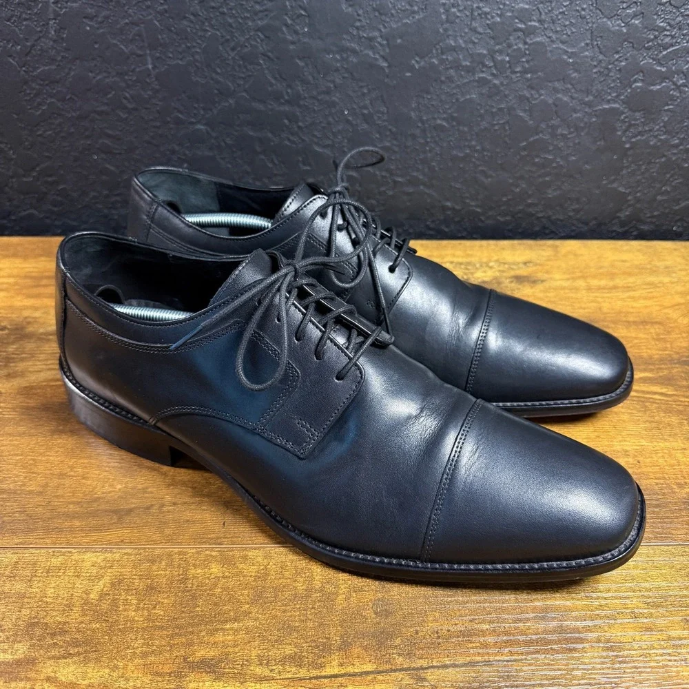 J. Murphy Johnston & Murphy 59-11567 Black Leather Cap Toe Oxford Mens 13M